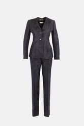 Dolce & Gabbana Jakarlı Ceket Pantolon Takım Lacivert - 36